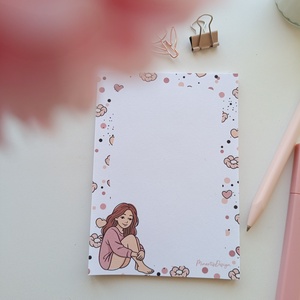 A6 os csajos virágos jegyzettömb  - otthon & életmód - papír, írószer - jegyzetfüzet & napló - Meska.hu