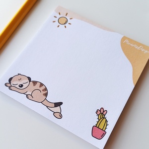 Szurikátás jegyzettömb - 9x9 cm - otthon & életmód - papír, írószer - jegyzetfüzet & napló - Meska.hu