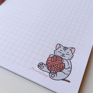 A5 jegyzettömb cicás grafikával 25 lap / 50 lap - otthon & életmód - papír, írószer - jegyzetfüzet & napló - Meska.hu