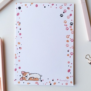 A5 jegyzettömb corgis grafikával 25 lap / 50 lap, Otthon & Életmód, Papír, írószer, Jegyzetfüzet & Napló, Fotó, grafika, rajz, illusztráció, MESKA