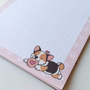 A5 jegyzettömb corgis grafikával 25 lap / 50 lap - otthon & életmód - papír, írószer - jegyzetfüzet & napló - Meska.hu