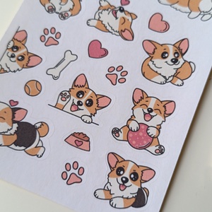 Matricaív - cuki corgik - otthon & életmód - papír, írószer - matrica, matrica csomag - Meska.hu