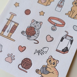 Matricaív - cuki cicás - otthon & életmód - papír, írószer - matrica, matrica csomag - Meska.hu