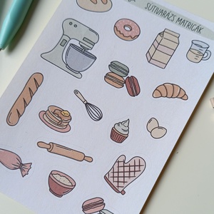 Matricaív - sütemény, konyha - otthon & életmód - papír, írószer - matrica, matrica csomag - Meska.hu