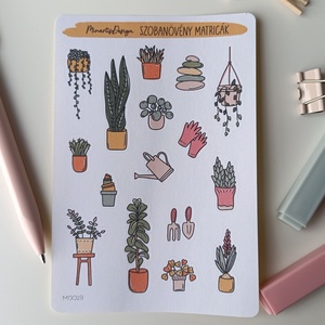 Matricaív - szobanövények, Otthon & Életmód, Papír, írószer, Matrica, matrica csomag, Fotó, grafika, rajz, illusztráció, MESKA