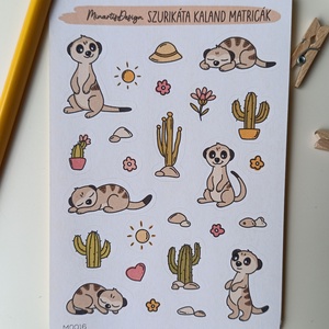 Matricaív - szurikáta, Otthon & Életmód, Papír, írószer, Matrica, matrica csomag, Fotó, grafika, rajz, illusztráció, MESKA