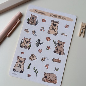 Matricaív - wombat, Otthon & Életmód, Papír, írószer, Matrica, matrica csomag, Fotó, grafika, rajz, illusztráció, MESKA