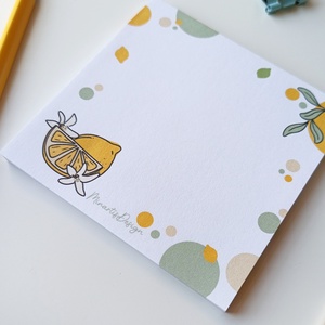 Citrom mintás  jegyzettömb - 9x9 cm - otthon & életmód - papír, írószer - jegyzetfüzet & napló - Meska.hu