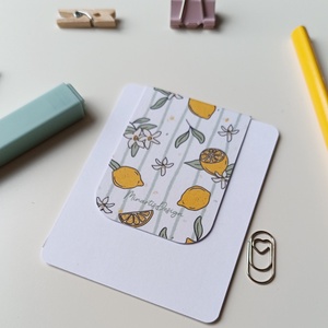 Mágneses könyvjelző - citrom mintás - könyv & zene - könyvjelző - Meska.hu