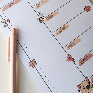 Heti tervező tömb - wombat - otthon & életmód - papír, írószer - jegyzetfüzet & napló - Meska.hu