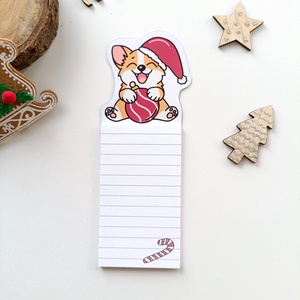 Cuki karácsonyi corgis mágneses jegyzettömb  - otthon & életmód - papír, írószer - jegyzetfüzet & napló - Meska.hu