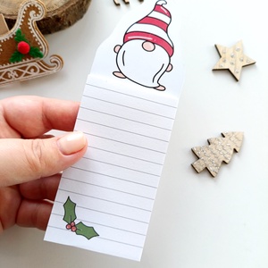 Karácsonyi manós mágneses jegyzettömb , Otthon & Életmód, Papír, írószer, Jegyzetfüzet & Napló, Fotó, grafika, rajz, illusztráció, MESKA