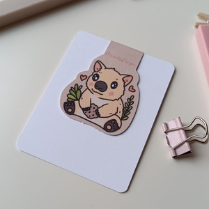 Mágneses könyvjelző - cuki wombat - könyv & zene - könyvjelző - Meska.hu