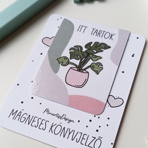 Mágneses könyvjelző - szobanövényes, itt tartok - könyv & zene - könyvjelző - Meska.hu