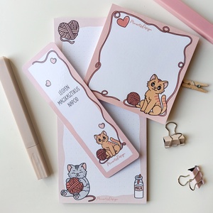 Cicás jegyzettömb szett könyvjelzővel - otthon & életmód - papír, írószer - jegyzetfüzet & napló - Meska.hu