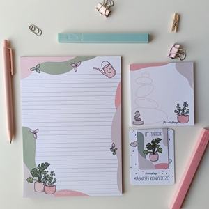 Szobanövényes jegyzettömb szett és könyvjelző - otthon & életmód - papír, írószer - jegyzetfüzet & napló - Meska.hu