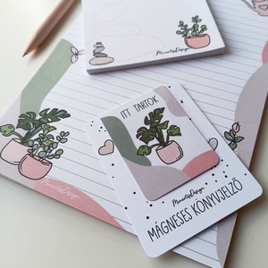 Szobanövényes jegyzettömb szett és könyvjelző - otthon & életmód - papír, írószer - jegyzetfüzet & napló - Meska.hu