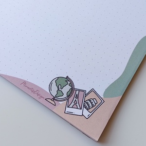 A5 jegyzettömb utazós, világjáró grafikával 25 lap / 50 lap - otthon & életmód - papír, írószer - jegyzetfüzet & napló - Meska.hu