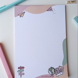 A5 jegyzettömb utazós, világjáró grafikával 25 lap / 50 lap - otthon & életmód - papír, írószer - jegyzetfüzet & napló - Meska.hu