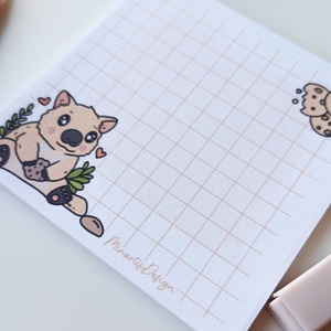 Wombatos jegyzettömb - 9x9 cm - otthon & életmód - papír, írószer - jegyzetfüzet & napló - Meska.hu