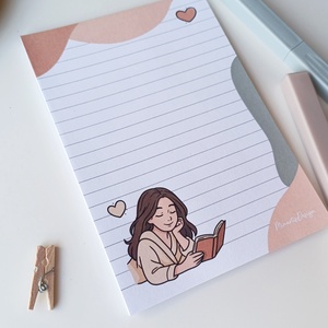 A5 jegyzettömb csajos őszi grafikával 25 lap / 50 lap - otthon & életmód - papír, írószer - jegyzetfüzet & napló - Meska.hu