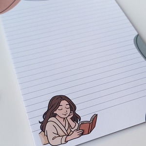 A5 jegyzettömb csajos őszi grafikával 25 lap / 50 lap - otthon & életmód - papír, írószer - jegyzetfüzet & napló - Meska.hu