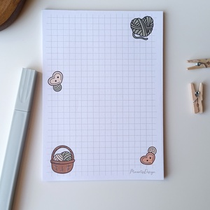 A6-os  gombolyagos, gombos jegyzettömb , Otthon & Életmód, Papír, írószer, Jegyzetfüzet & Napló, Fotó, grafika, rajz, illusztráció, MESKA