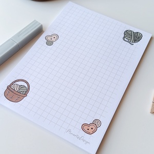 A6-os  gombolyagos, gombos jegyzettömb  - otthon & életmód - papír, írószer - jegyzetfüzet & napló - Meska.hu