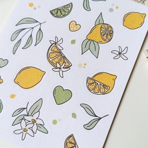 Matricaív - citrom, lime - otthon & életmód - papír, írószer - matrica, matrica csomag - Meska.hu