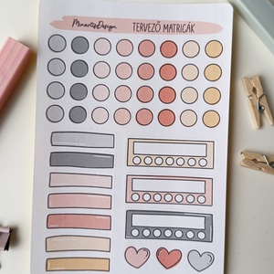 tervező matricák matricaív rózsaszín szürke- 0003, Otthon & Életmód, Papír, írószer, Matrica, matrica csomag, Fotó, grafika, rajz, illusztráció, MESKA