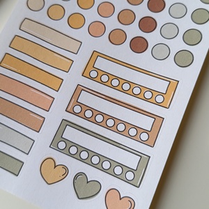 tervező matricák matricaív sárga barna- 0012 - otthon & életmód - papír, írószer - matrica, matrica csomag - Meska.hu