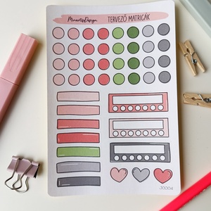 tervező matricák matricaív pink zöld- 0004, Otthon & Életmód, Papír, írószer, Matrica, matrica csomag, Fotó, grafika, rajz, illusztráció, MESKA