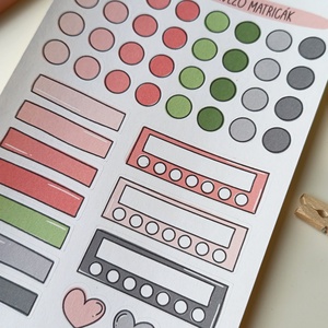 tervező matricák matricaív pink zöld- 0004 - otthon & életmód - papír, írószer - matrica, matrica csomag - Meska.hu
