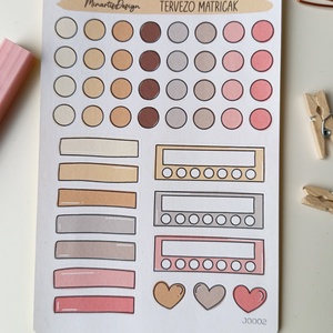 tervező matricák matricaív bézs rózsaszín- 0002, Otthon & Életmód, Papír, írószer, Matrica, matrica csomag, Fotó, grafika, rajz, illusztráció, MESKA