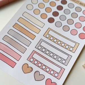 tervező matricák matricaív bézs rózsaszín- 0002 - otthon & életmód - papír, írószer - matrica, matrica csomag - Meska.hu