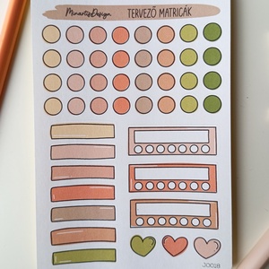 tervező matricák matricaív barack zöld- 0018, Otthon & Életmód, Papír, írószer, Matrica, matrica csomag, Fotó, grafika, rajz, illusztráció, MESKA
