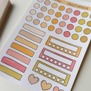 tervező matricák matricaív sárga, zöld- 0016 - otthon & életmód - papír, írószer - matrica, matrica csomag - Meska.hu