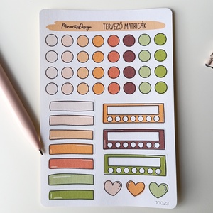 tervező matricák matricaív narancs, zöld- 0023, Otthon & Életmód, Papír, írószer, Matrica, matrica csomag, Fotó, grafika, rajz, illusztráció, MESKA
