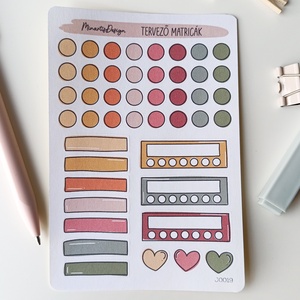 tervező matricák matricaív pink zöld sárga- 0019, Otthon & Életmód, Papír, írószer, Matrica, matrica csomag, Fotó, grafika, rajz, illusztráció, MESKA