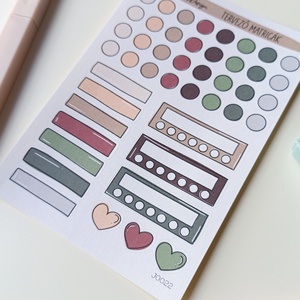 tervező matricák matricaív lila zöld- 0022 - otthon & életmód - papír, írószer - matrica, matrica csomag - Meska.hu