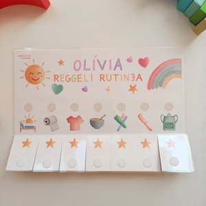 Reggeli rutintábla - névvel - játék & sport - készségfejlesztő és logikai játék - oktató játékok - Meska.hu