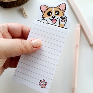 Cuki corgis mágneses mini jegyzettömb , Otthon & Életmód, Papír, írószer, Jegyzetfüzet & Napló, Fotó, grafika, rajz, illusztráció, MESKA