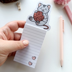 Cuki cicás mágneses mini jegyzettömb  - otthon & életmód - papír, írószer - jegyzetfüzet & napló - Meska.hu