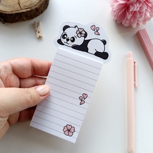 Cuki pandás mágneses mini jegyzettömb , Otthon & Életmód, Papír, írószer, Jegyzetfüzet & Napló, Fotó, grafika, rajz, illusztráció, MESKA