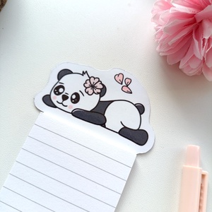 Cuki pandás mágneses mini jegyzettömb  - otthon & életmód - papír, írószer - jegyzetfüzet & napló - Meska.hu