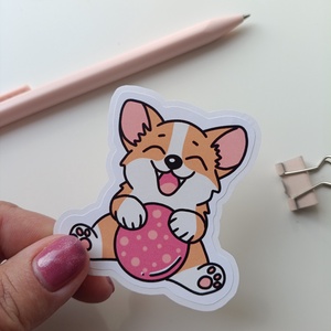 Cuki corgi matrica, Otthon & Életmód, Papír, írószer, Matrica, matrica csomag, Fotó, grafika, rajz, illusztráció, MESKA