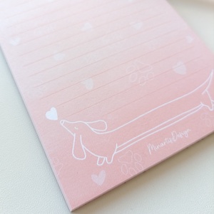 Rózsaszin tacskó jegyzettömb - otthon & életmód - papír, írószer - jegyzetfüzet & napló - Meska.hu