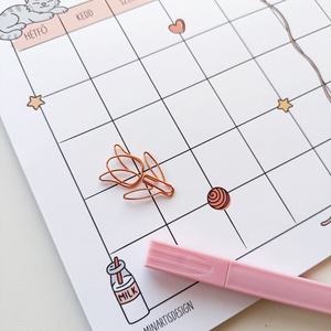 Havi tervező - cica  - otthon & életmód - papír, írószer - jegyzetfüzet & napló - Meska.hu