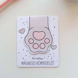 mágneses könyvjelző - cica mancs - könyv & zene - könyvjelző - Meska.hu