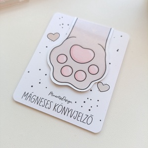 mágneses könyvjelző - cica mancs - könyv & zene - könyvjelző - Meska.hu